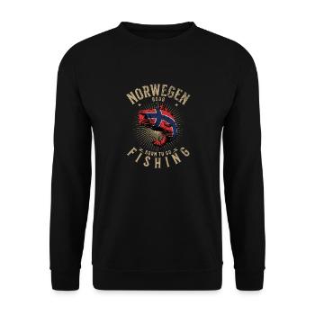 Angelurlaub Angeltour in Norwegen Bodø - Unisex Pullover - Schwarz - Vorne - Alina (178cm) & Michal (187cm)