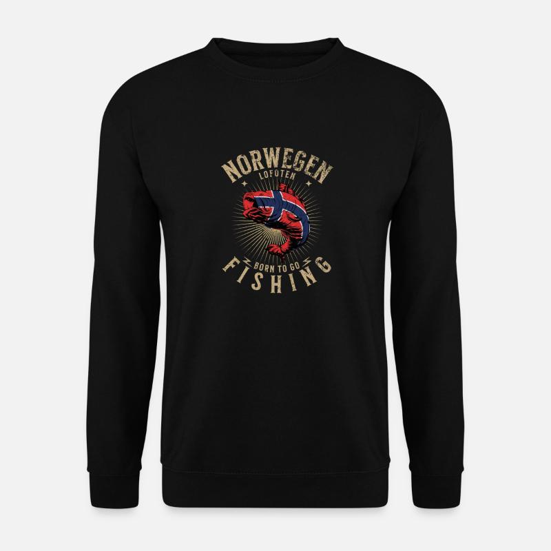 Angelurlaub Angeltour in Norwegen Lofoten - Unisex Pullover - Schwarz