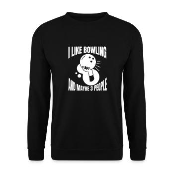 Bowling Skittles Bowler Bowling Club Bowling Club - Unisex Sweatshirt - black - Front - Alina (178cm) & Michal (187cm)