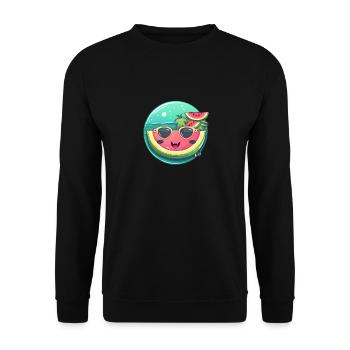 Pastèque d’été avec lunettes de soleil dans la mer - Sweat-shirt Unisexe - noir - Devant - Alina (178cm) & Michal (187cm)