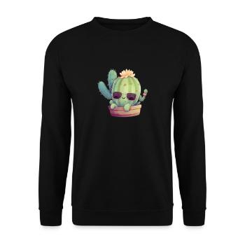 Cactus mignon mignon avec des lunettes de soleil pour l’été - Sweat-shirt Unisexe - noir - Devant - Alina (178cm) & Michal (187cm)