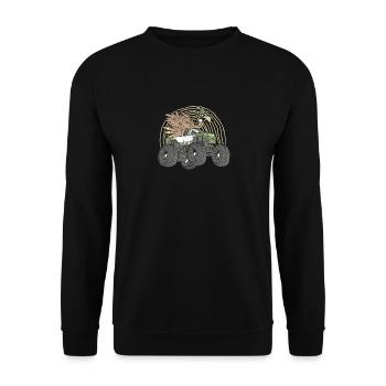 Thanksgiving Day Abendessen Türkei Reiten Monster - Unisex Pullover - Schwarz - Vorne - Alina (178cm) & Michal (187cm)