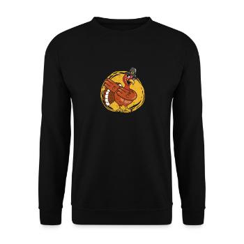 Thanksgiving Day Abendessen Dabbing Türkei Pilger - Unisex Pullover - Schwarz - Vorne - Alina (178cm) & Michal (187cm)