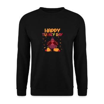 Bonne journée de la dinde Drôle Thanksgiving automne automne - Sweat-shirt Unisexe - noir - Devant - Alina (178cm) & Michal (187cm)