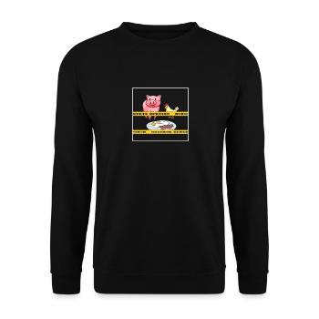 Do not cross police line Pig Chicken Egg - Unisex Sweatshirt - black - Front - Alina (178cm) & Michal (187cm)