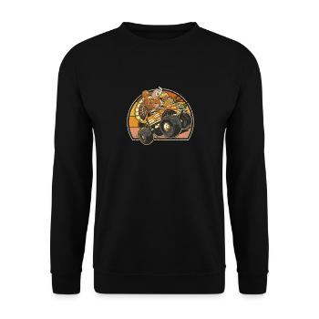 Thanksgiving Day Abendessen Türkei Reiten Monster - Unisex Pullover - Schwarz - Vorne - Alina (178cm) & Michal (187cm)