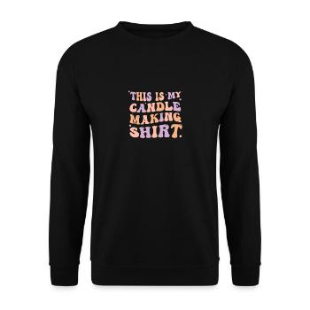 Fabrication de bougies amusantes Voici ma - Sweat-shirt Unisexe - noir - Devant - Alina (178cm) & Michal (187cm)