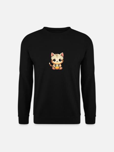 Chat mignon avec une bougie - Sweat-shirt Unisexe - noir