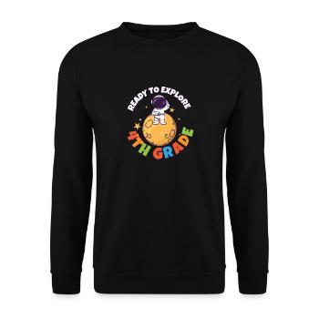 Back To School Day Ready to Explore 4th Grade - Unisex Pullover - Schwarz - Vorne - Alina (178cm) & Michal (187cm)