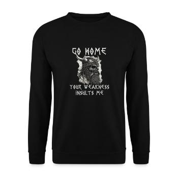 Viking Training Outfit Nordmann Bodybuilding - Unisex Sweatshirt - black - Front - Alina (178cm) & Michal (187cm)
