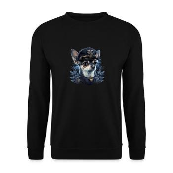 Chihuahua | Polizei Polizist Polizistin Hut - Unisex Pullover - Schwarz - Vorne - Alina (178cm) & Michal (187cm)