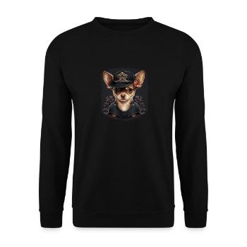 Chihuahua | Polizei Polizist Polizistin Hut - Unisex Pullover - Schwarz - Vorne - Alina (178cm) & Michal (187cm)