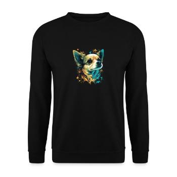 Chihuahua | Welpe Mama Lustiger Hund Niedlich - Unisex Pullover - Schwarz - Vorne - Alina (178cm) & Michal (187cm)