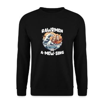 Japanese ramen artwork for otakus & anime fans - Unisex Sweatshirt - black - Front - Alina (178cm) & Michal (187cm)