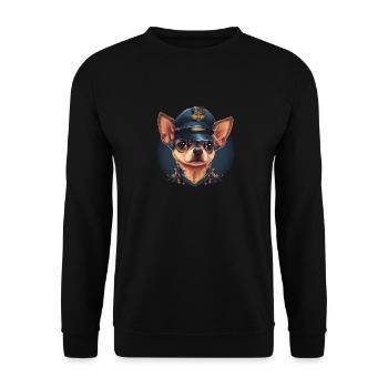 Chihuahua | Polizei Polizist Polizistin Hut - Unisex Pullover - Schwarz - Vorne - Alina (178cm) & Michal (187cm)