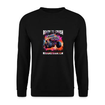 Truck Retro Race Big Vintage Kindergarten Back - Unisex Sweatshirt - black - Front - Alina (178cm) & Michal (187cm)