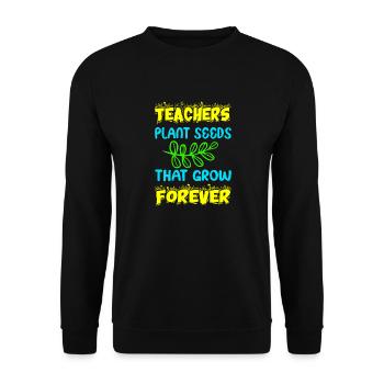 teachers plant seeds that grow forever, Memory - Unisex Sweatshirt - black - Front - Alina (178cm) & Michal (187cm)