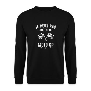 Moto GP Je peux pas j'ai Moto GP Motards Drôle - Sweat-shirt Unisexe - noir - Devant - Alina (178cm) & Michal (187cm)