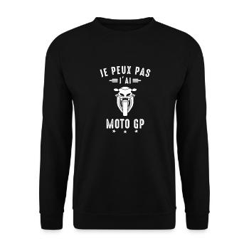 Moto GP Je peux pas j'ai Moto GP Motards Drôle - Sweat-shirt Unisexe - noir - Devant - Alina (178cm) & Michal (187cm)