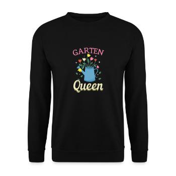 Garten Queen - Gartenliebhaberinnen - Unisex Pullover - Schwarz - Vorne - Alina (178cm) & Michal (187cm)