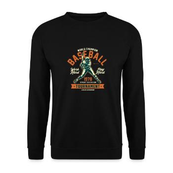 Baseball graphic - Unisex Sweatshirt - black - Front - Alina (178cm) & Michal (187cm)