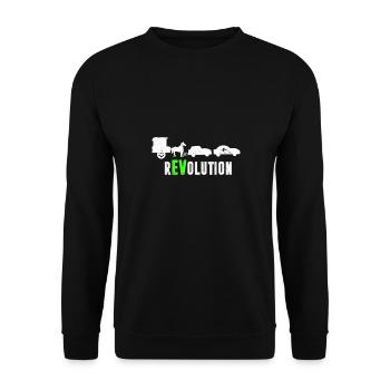 Conducteur de véhicule électrique rEVolution EV - Sweat-shirt Unisexe - noir - Devant - Alina (178cm) & Michal (187cm)
