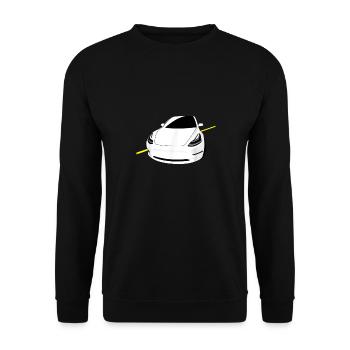 Electric Car, Drive The Future, Zero Emissions - Unisex Sweatshirt - black - Front - Alina (178cm) & Michal (187cm)