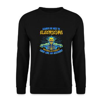 Électricien cadeau amusant pour ingénieur électricien - Sweat-shirt Unisexe - noir - Devant - Alina (178cm) & Michal (187cm)