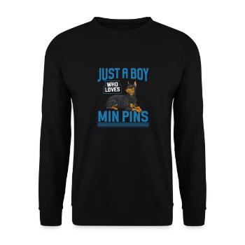Miniature Pinscher Rehpinscher Min Pin Dog - Unisex Sweatshirt - black - Front - Alina (178cm) & Michal (187cm)