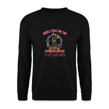 Miniature Pinscher Rehpinscher Min Pin Dog - Unisex Sweatshirt - black - Front - Alina (178cm) & Michal (187cm)