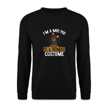 Miniature Pinscher Rehpinscher Min Pin Dog - Unisex Sweatshirt - black - Front - Alina (178cm) & Michal (187cm)
