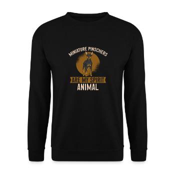 Miniature Pinscher Rehpinscher Min Pin Dog - Unisex Sweatshirt - black - Front - Alina (178cm) & Michal (187cm)