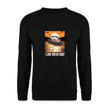 J’aime la parade de bateaux à moteur Citation de bateau à moteur - Sweat-shirt Unisexe - noir - Devant - Alina (178cm) & Michal (187cm)