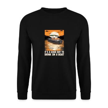 It's A Good Day To Drink On A Boat Funny - Unisex Sweatshirt - black - Front - Alina (178cm) & Michal (187cm)