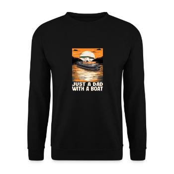 Juste un papa avec un ponton de bateau King Lake Life - Sweat-shirt Unisexe - noir - Devant - Alina (178cm) & Michal (187cm)