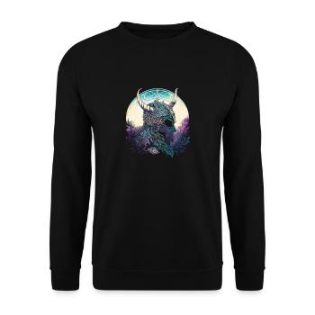Wikingerhelm Runen Wikingerkrieger Nordische - Unisex Pullover - Schwarz - Vorne - Alina (178cm) & Michal (187cm)