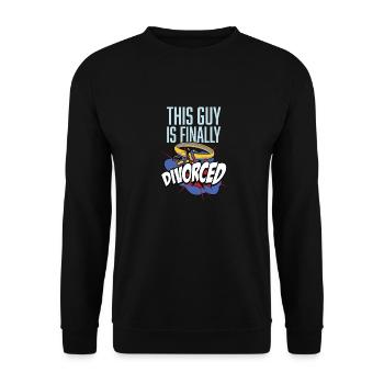 Lustiges Scheidung Glücklich Geschieden und - Unisex Pullover - Schwarz - Vorne - Alina (178cm) & Michal (187cm)
