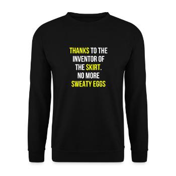 Sweating Sweaty Warm Summer English - Unisex Sweatshirt - black - Front - Alina (178cm) & Michal (187cm)