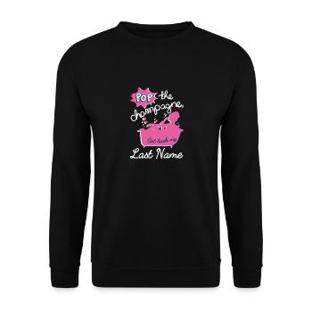 Lustiges Scheidung Glücklich Geschieden und - Unisex Pullover - Schwarz - Vorne - Alina (178cm) & Michal (187cm)