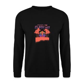 Lustiges Scheidung Glücklich Geschieden und - Unisex Pullover - Schwarz - Vorne - Alina (178cm) & Michal (187cm)