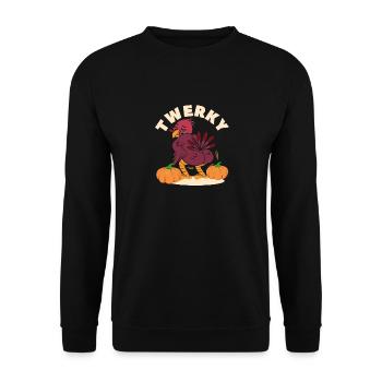 Twerky Türkei Hintern lustig Thanksgiving Twerk - Unisex Pullover - Schwarz - Vorne - Alina (178cm) & Michal (187cm)