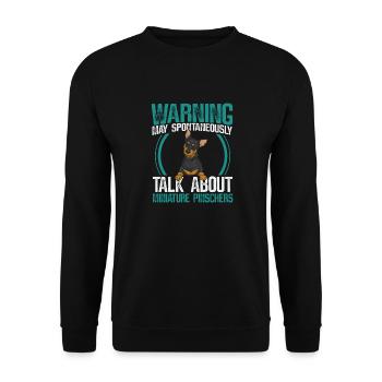 Miniature Pinscher Rehpinscher Min Pin Dog - Unisex Sweatshirt - black - Front - Alina (178cm) & Michal (187cm)