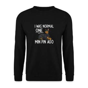 Miniature Pinscher Rehpinscher Min Pin Dog - Unisex Sweatshirt - black - Front - Alina (178cm) & Michal (187cm)