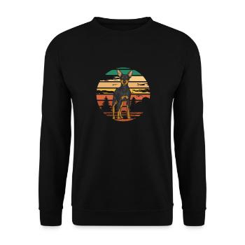 Miniature Pinscher Rehpinscher Min Pin Dog - Unisex Sweatshirt - black - Front - Alina (178cm) & Michal (187cm)
