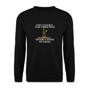 Miniature Pinscher Rehpinscher Min Pin Dog - Unisex Sweatshirt - black - Front - Alina (178cm) & Michal (187cm)