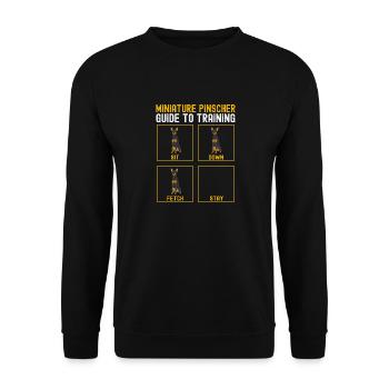 Miniature Pinscher Rehpinscher Min Pin Dog - Unisex Sweatshirt - black - Front - Alina (178cm) & Michal (187cm)