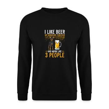 Miniature Pinscher Rehpinscher Min Pin Dog - Unisex Sweatshirt - black - Front - Alina (178cm) & Michal (187cm)