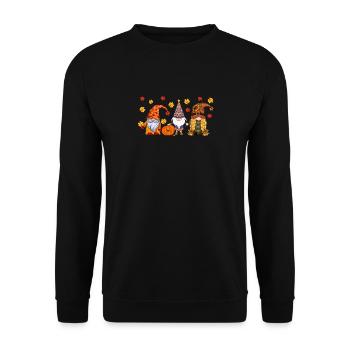 Trois nains Tarte à la citrouille Dinde Jour de Thanksgiving - Sweat-shirt Unisexe - noir - Devant - Alina (178cm) & Michal (187cm)