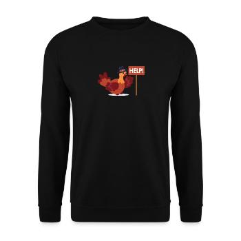 Journée de la Turquie Aidez à signer Thanksgiving amusant - Sweat-shirt Unisexe - noir - Devant - Alina (178cm) & Michal (187cm)