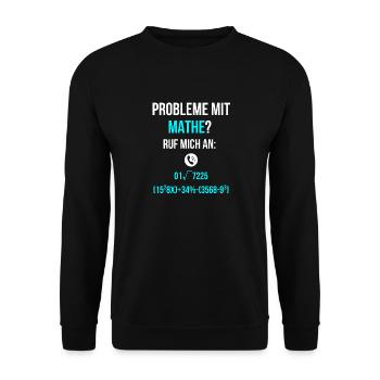 Probleme mit Mathe lernen Spruch - Unisex Pullover - Schwarz - Vorne - Alina (178cm) & Michal (187cm)